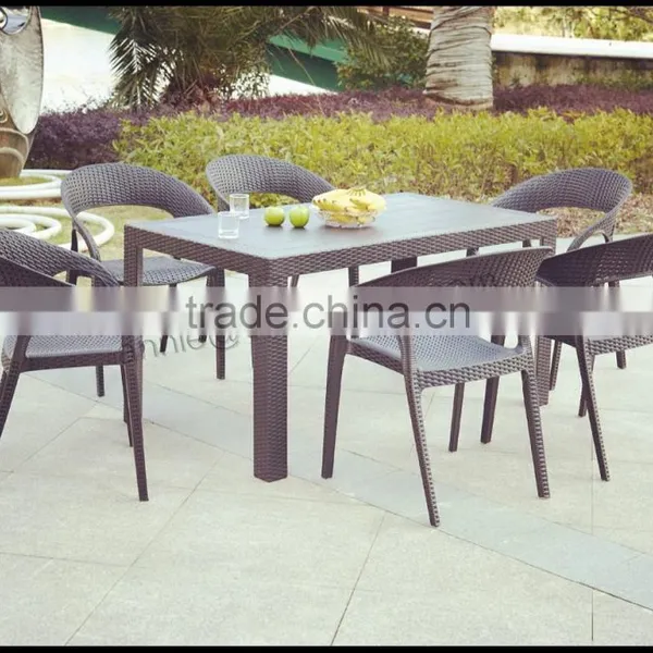 Brown Plastic Table and Chair