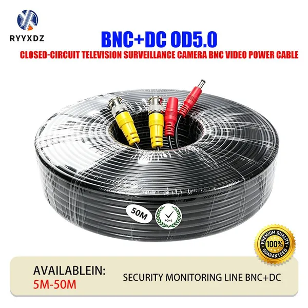 BNC+DC5.0 cctv кабель питания, видео кабель-расширитель для камер видеонаблюдения, кабель для мониторинга завода AHD