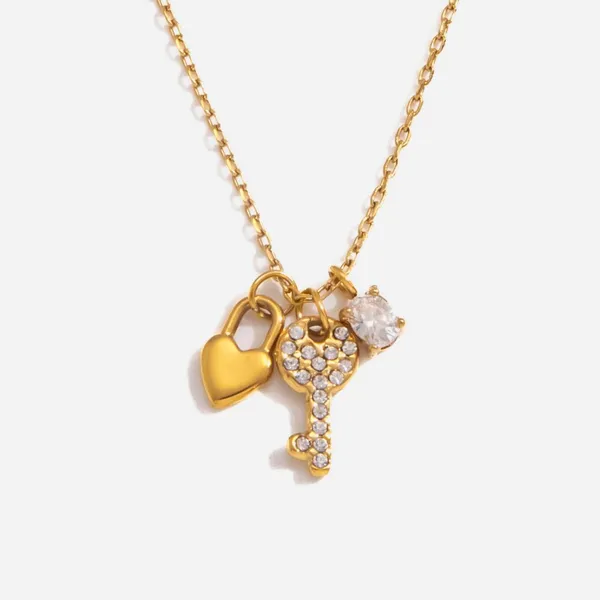 DIY Heart Tree of Life & Four-Leaf Clover Pendant Necklace With Cubic Zirconia Charm photo-2