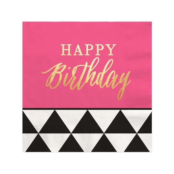Ningbo PartyKing 3-Ply, Pack of 50 Party Decorative Paper Napkins Color Printed With Gold Foil Cocktail Luncheon Napkins photo-2