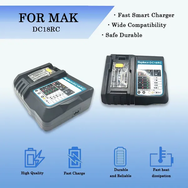 DC18RC 14.4V/18V Max Multi Battery Fast Charging Station, Replacement Charger Dock Compatible With Makita Cordless Power Tools