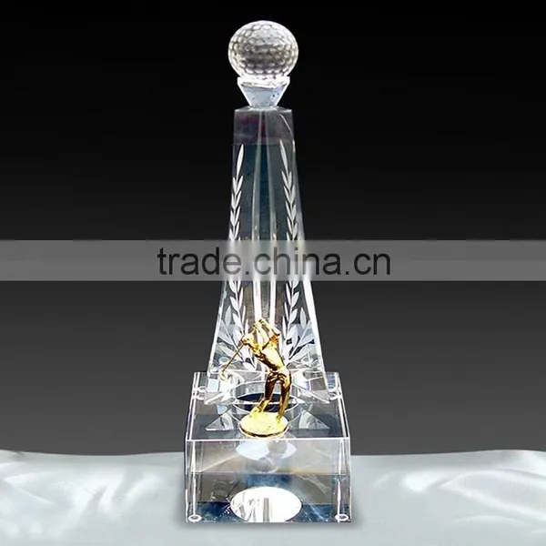 Hot Sale Crystal Trophy With Golden Person