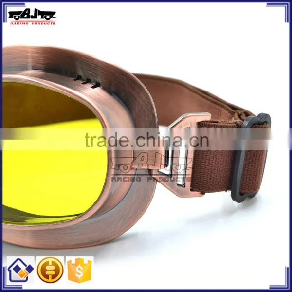 BJ-GT-013 Fashionable Popular Copper Yellow Lens Motorcycle Googles Glasses for Harley photo-4