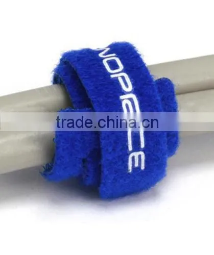 Logo Print Electric Nylon Magic Tape Hook and Loop Cable Tie photo-5