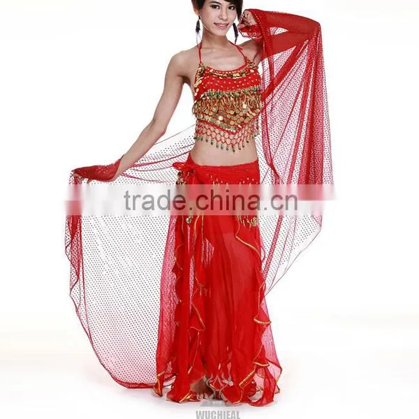 Sexy Colorful Light Spot Belly Dancing Veils Face Veil