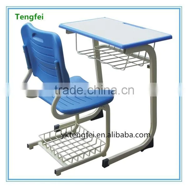Single Student Desk and Chair MDF Desk and Pvc Chair