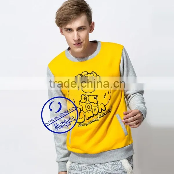 Wholesale Custom 100 Polyester Mens Two Color Sweatshirt With Pocket photo-3