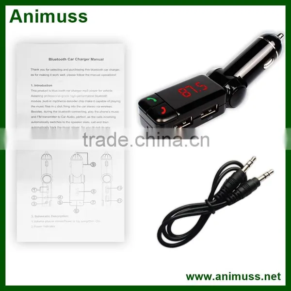 LCD Display TF Card Car MP3 Audio Player Bluetooth FM Modulator USB Charger for IPhone Samsung photo-5