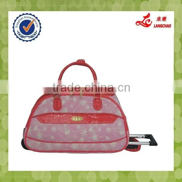 European Classical Designer Quality Leather Tarpaulin Duffel Bag photo-3