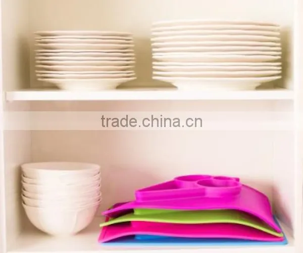 BPA Free Wholesale Non-slip Silicone Baby Food Mat photo-3