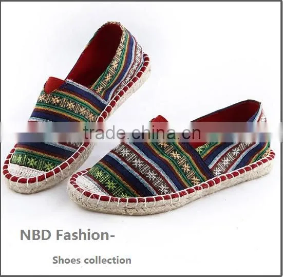National Style Cotton/Hemp Casual Close Shoes