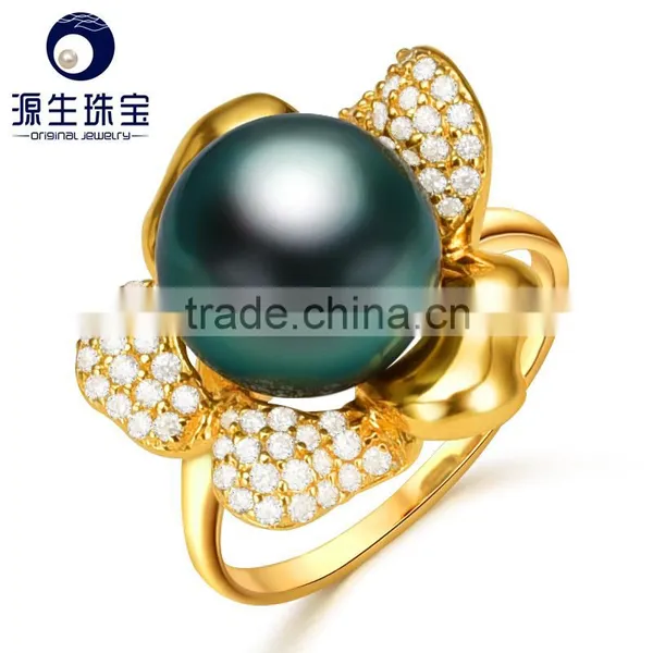 2016 New Ring Design Arrival Black Pearl Engagement Rings of Competitive Price photo-5