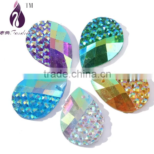 Starry AB Stone ,20*30mm 18*25mm 13*18mm Sewing Flatback Rhinestone ,Resin Gemstone photo-2