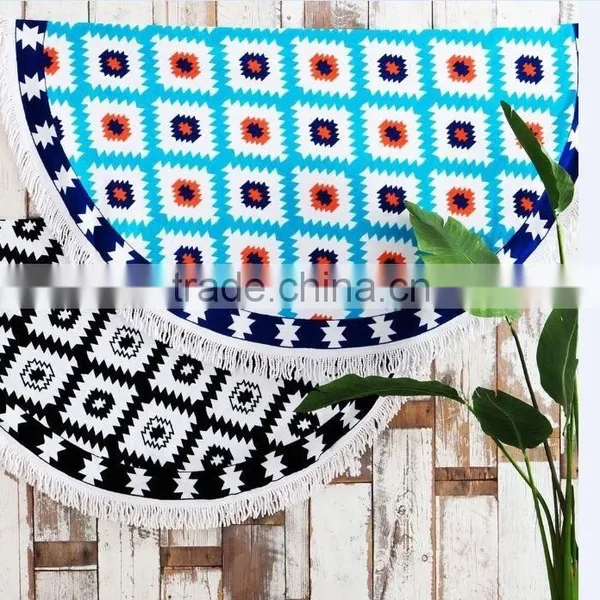 100% Cotton Velour Reactive Printing Round Beach Towel