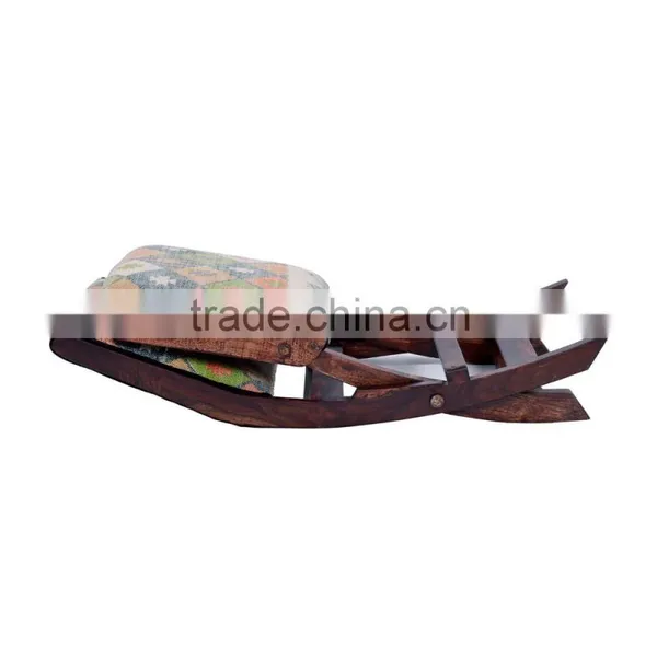 Natural Furnish Wooden Upholstery Folding Chair photo-4