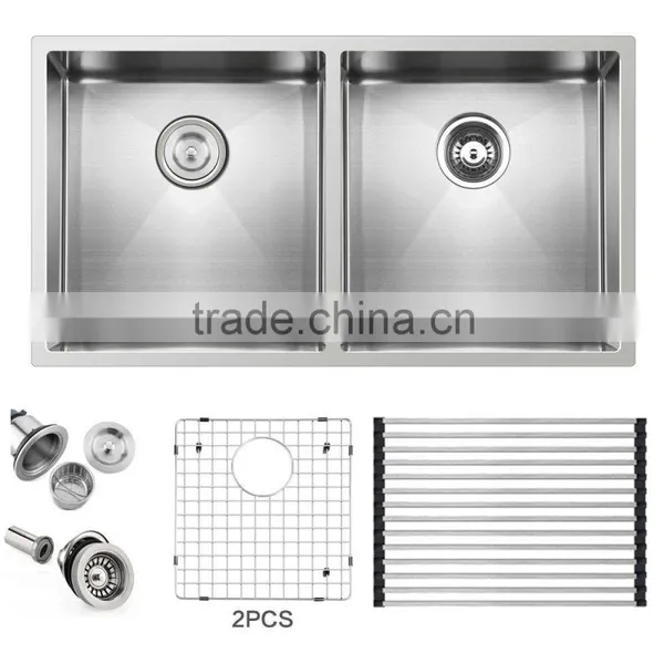 Latest Hot Selling!! Unique Design Stainless Steel Sink For Sale Handmade Under Counter Stainless Steel Sinks-- R10-3219(50/50) photo-2