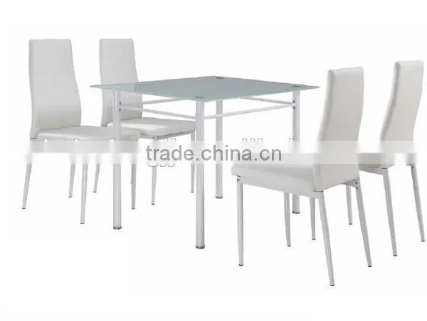 1+4 Glass & Metal Dining Table Set photo-2