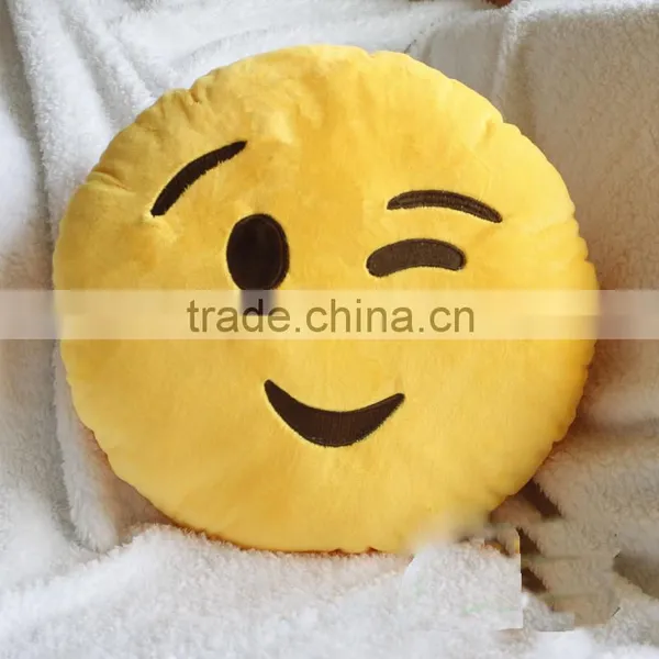 20 Styles Emoji Smiley Emotion Round Cushion Home Pillow Stuffed Plush Soft Toy Almofada Cushion Cover Christmas Present photo-6