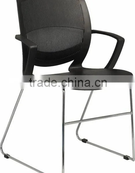 Hot Sale Good Quality Most Popular New Design Stack Black PP Plastic Chrome Office Chair A205-J08