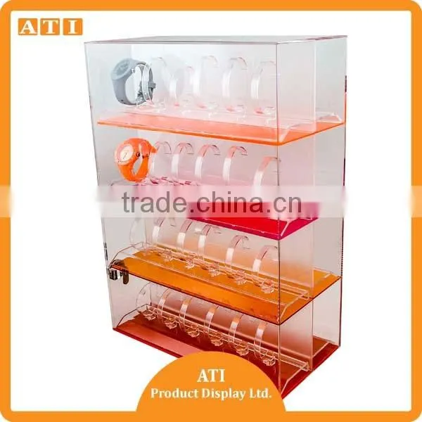 New Design Yellow & White Pop Acrylic Watch Showcase Display