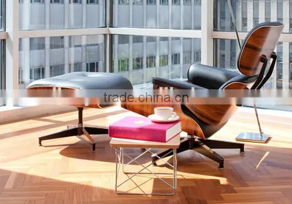 100% Italian Leather Sofa Lounge Chair Ottoman Footstool Retro Furniture photo-3
