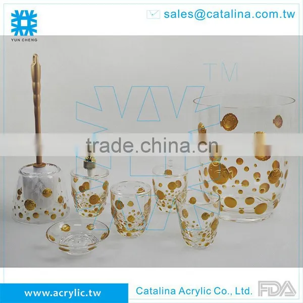3D Bubble Home Decoration Fish Pattern of Tumbler Lotion Dispenser Toilet Waste Bin Acrylic Bathroom Accessory photo-3