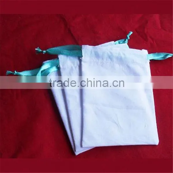 Muslin Bag 3 x 5 White Single Drawstring Bag photo-2