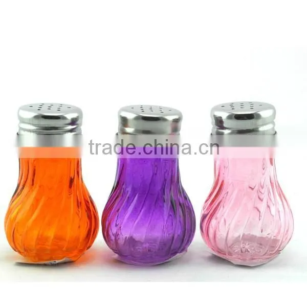 Ball Shape Glass Salt Pepper Shakers With Stainless Steel Cover photo-4