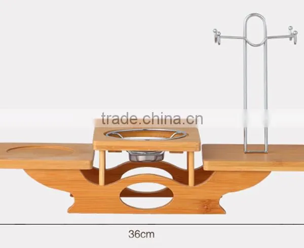 Luxury/Europeanism Bamboo Material Coffee Tea Set Holder With Stainless Steel Rack photo-5