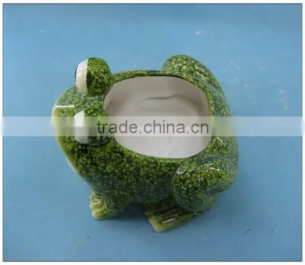 Ceramic Frog Garden Pot, Pottery Garden Flower Pot photo-3