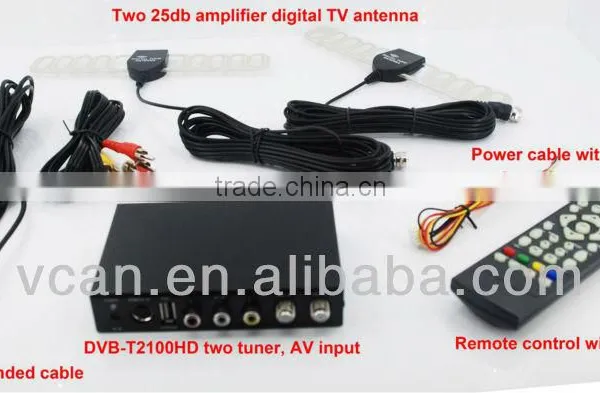 DVB-T2100HD Car DVB-T Digital Cable tv Set Top Box Antenna MPEG4 PVR USB Record High Speed photo-5
