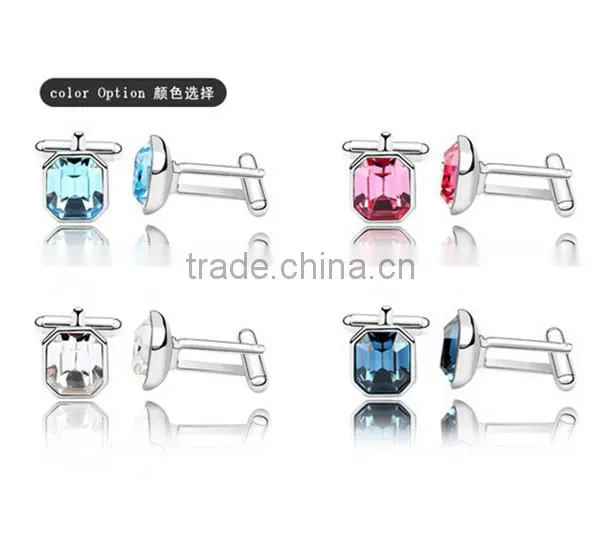 Factory Directly Europe Alloy Matel Shiny Crystal Cuff Link Mens 2016 Cufflinks Jewelry photo-4
