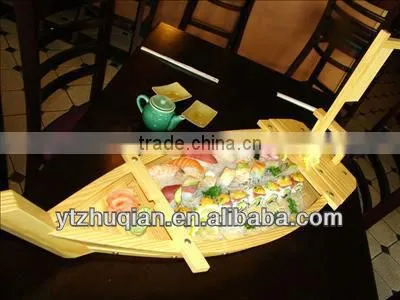 High Quality Cheap Disposable Pine Wood Material Sushi Boat photo-6
