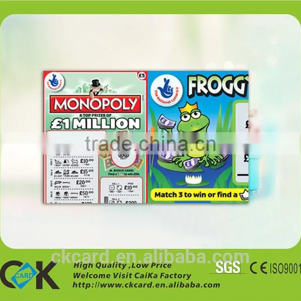 Hot Sale Customized Scratch Card Lottery Scratch Card