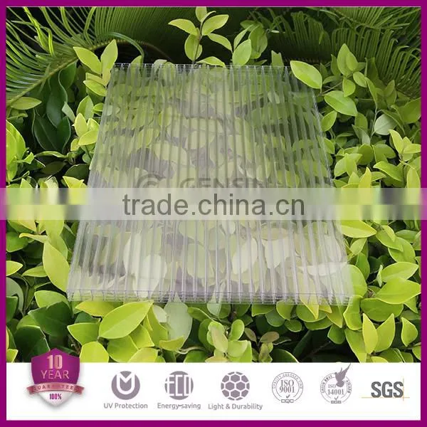 10mm Five Rectangle Structure Transparent Multiwall Polycarbonate Sheet For Greenhouse Heat Insulation Double UV Protector photo-4