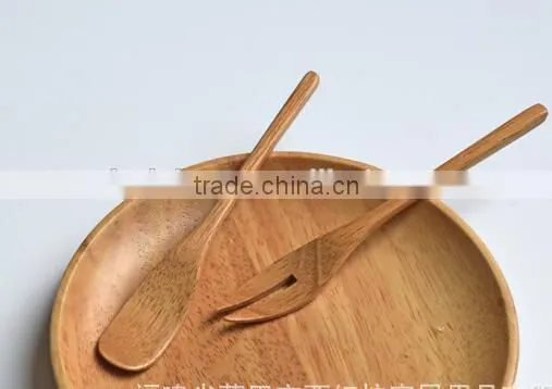 CY047 Natural Wooden Mini Spoon Fork Janpan Style Bamboo Fork Tableware Kit photo-3