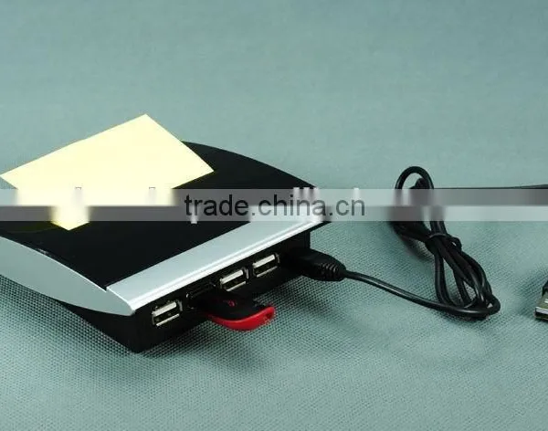 Funny Unique Design Square Shape 4 in 1 USB Hub With Memo Stick Stand USB Hub USB Notepaper Box photo-3