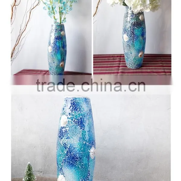 Floor Standing Glass Mosaic Flower Vases photo-2