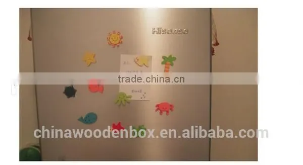Hot Sell Wooden Fridge Cartoon Label Stickers With Magnet photo-2