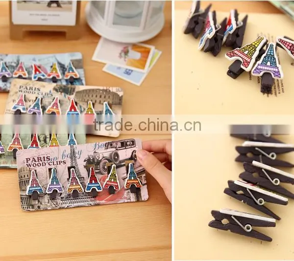 Wooden Eiffel Tower Photo Clip Holder,memo Clip photo-2