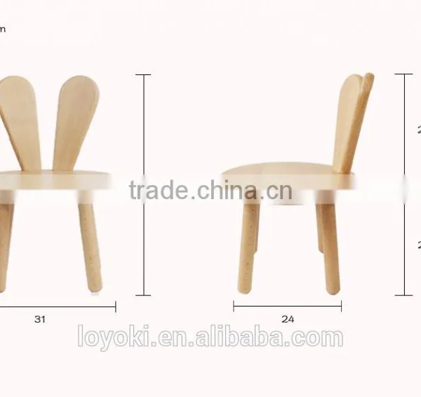 Creative Design Rabbit Model Kids Bench Solid Beech Wood Child Chair for Kids Play Room Kindergartens Chair Kids photo-5