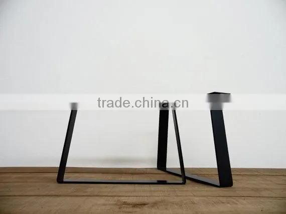16 Inch Iron Black Powder Coated Trapezoid End Table Metal Leg photo-3