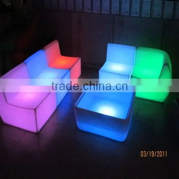 Fashion Environmental Protection Classical RGB Full Colors Plastic LED Bench Chair With 2 Years Warranty photo-6