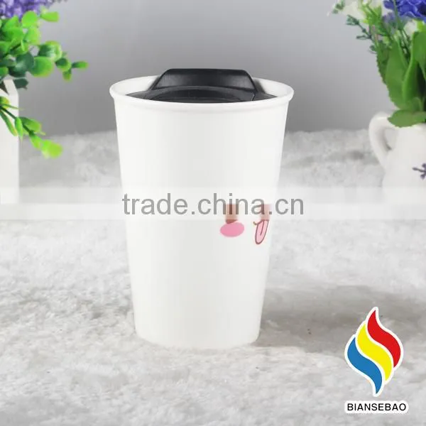 Ceramic Travel Mug Double Wall Ceramic Cup With Lid photo-6
