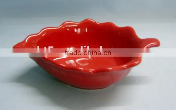 Ceramic Red Leaf Promotion Serving Tray
