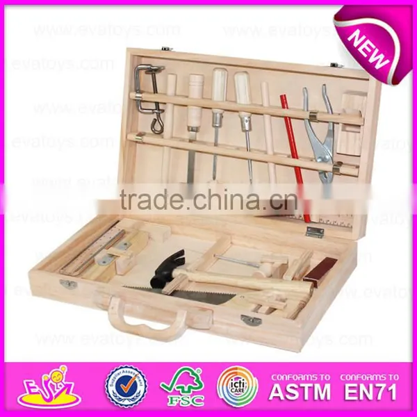 2015 Stock Interesting Kid Wooden Tool Box Toy,Funny Play Wooden Toy Tool Box Toy,Best Sale Wooden Workbench Tool Toy W03D021-A1 photo-2