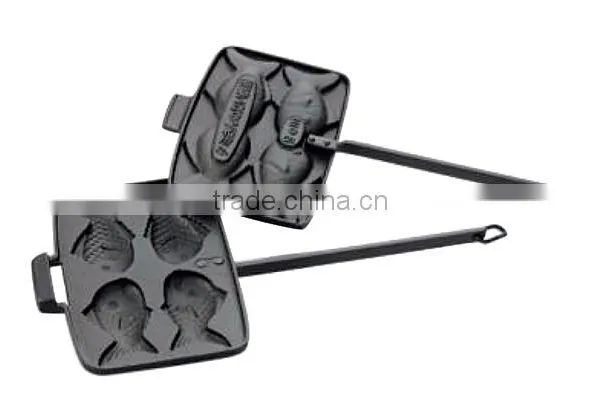 Wooden Handl Taiyaki Maker Japanese Waffle Maker for Gas Stove photo-2