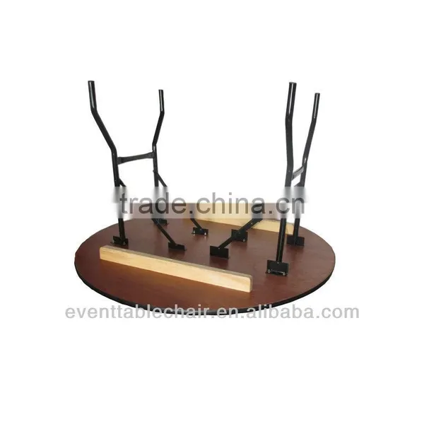 Plywood PVC Edge Banquet Folding Table Dia48" Round Table With USA Leg photo-2