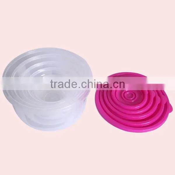5Pcs Kitchen Containers Crisper Box Round Plastic Food Crisper photo-5