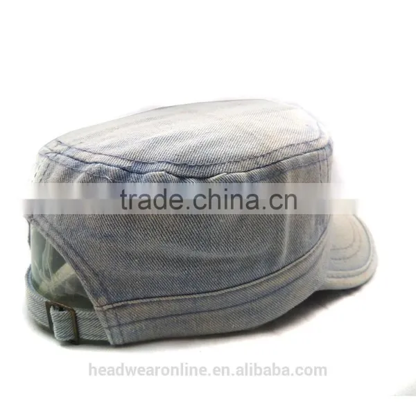 Customize Blank Washed Denim Military Caps Dongguan Factory photo-5